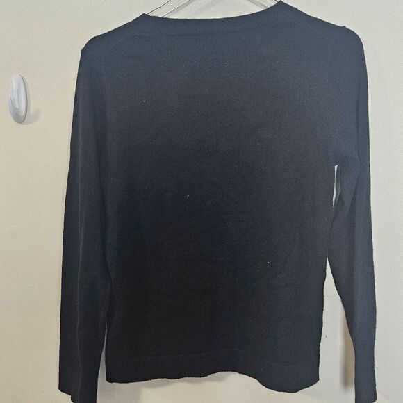 J. Crew Teddie Cotton Blend Long Sleeve Sweater F5199 Women's Black Size Small - Picture 3 of 5
